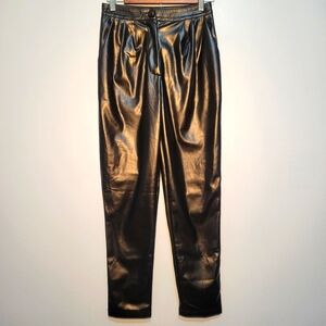 NWT Princess Polly Love Club Black Faux Vegan Leather Straight Pants‎ Size 4